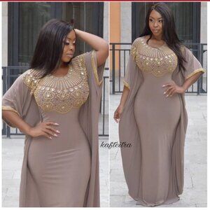 Royal Fairuza Kaftan ( Nude )